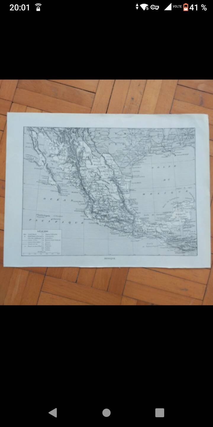 Old political map of the United States and Mexico by Larousse.