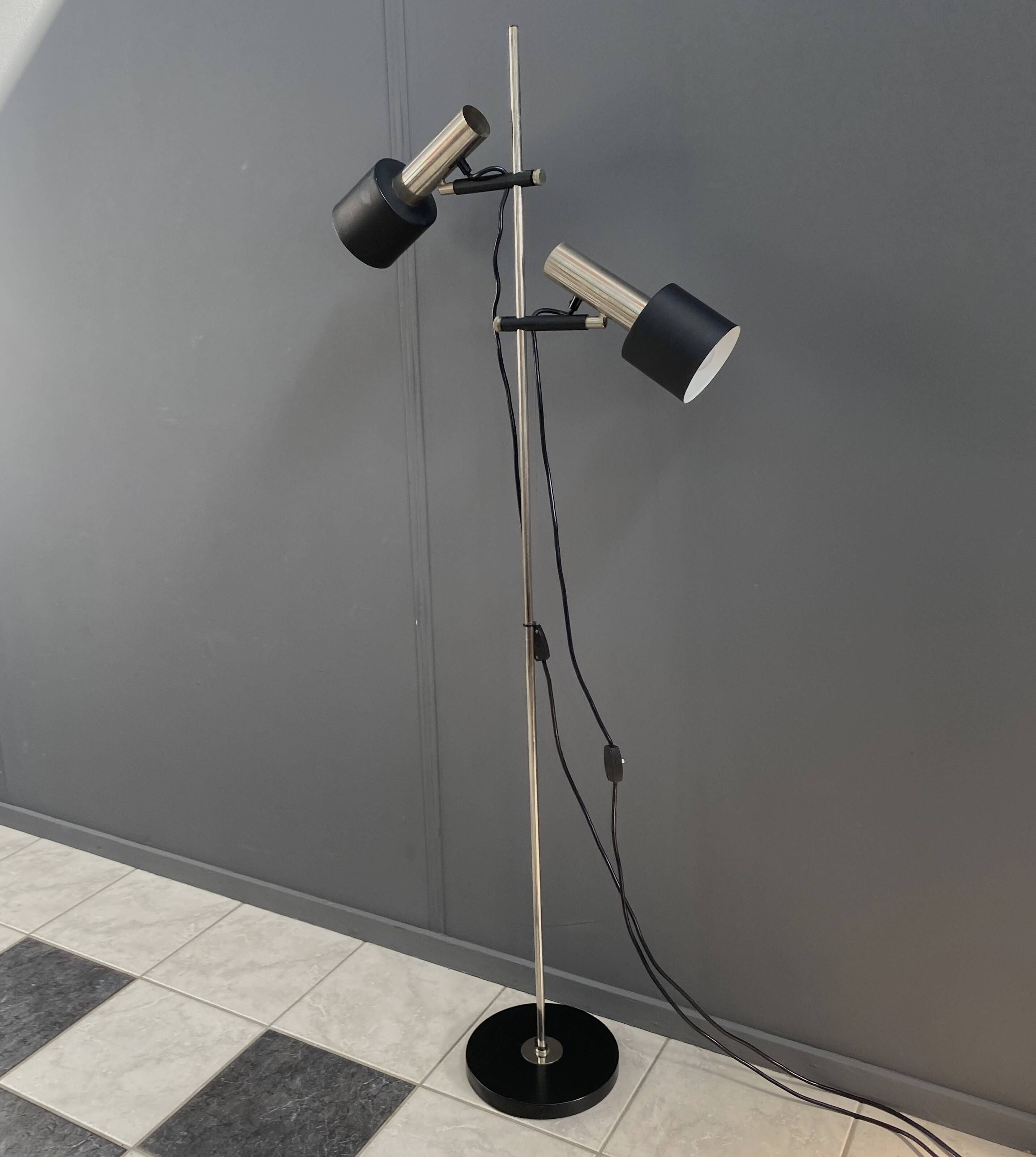 double shaded metal floorlamp by J. Hoogervorst for Anvia Netherlands