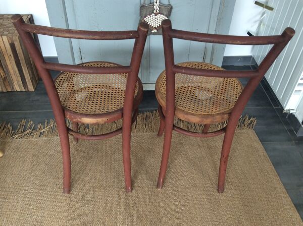 2 chaises cannées Josef Hoffmann