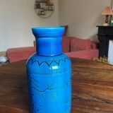 Large blue ceramic vase with Chinese motifs