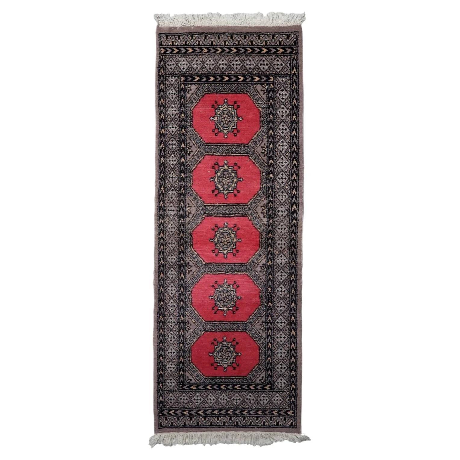 Vintage Uzbek Bukhara runner 63cm x 170cm 1960s