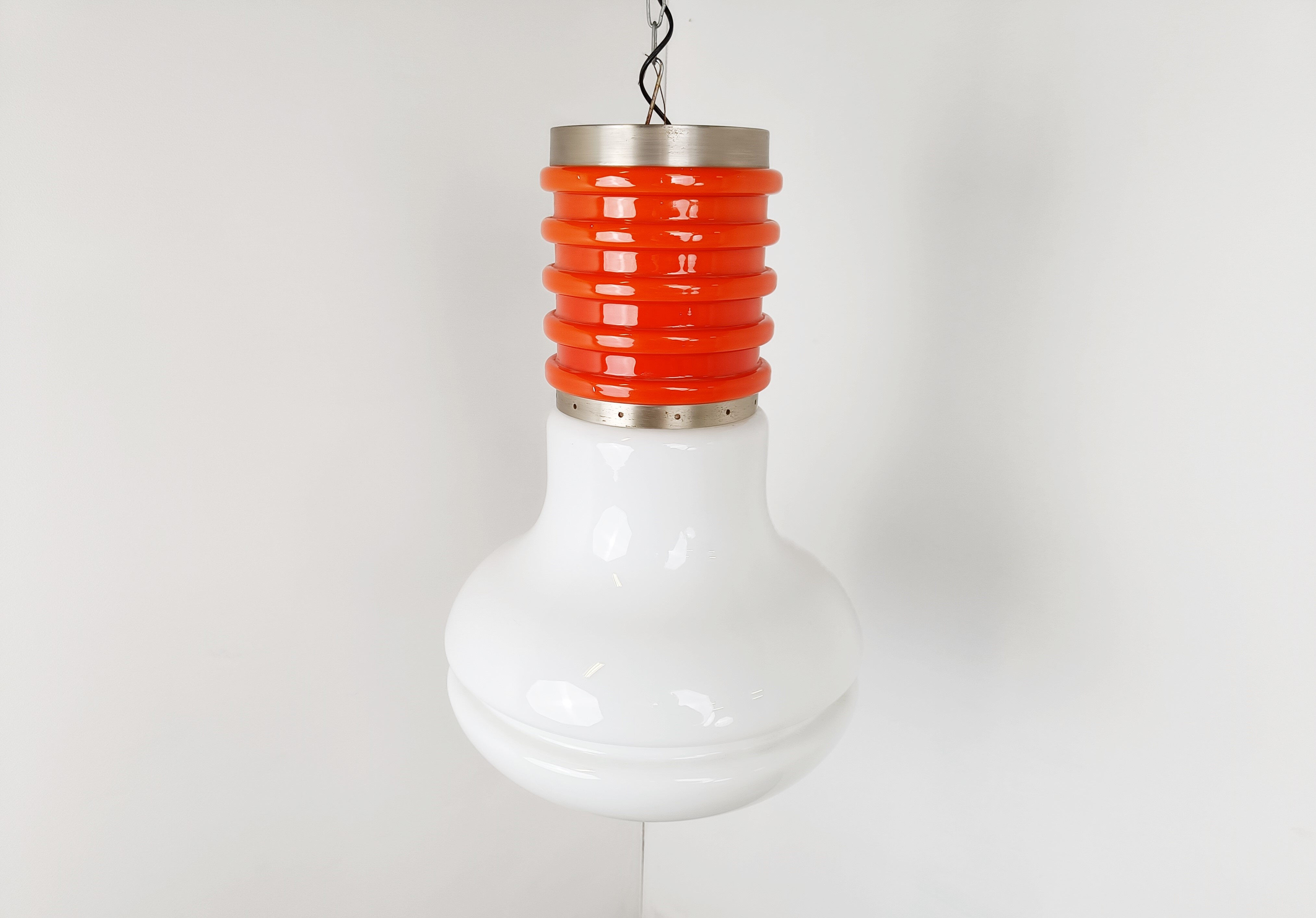 Space age glass pendant light, 1960s