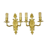 Pair of wall lamps with gorgon Medusa Louis XVI style