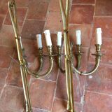 Wall lamps 3 arms bronze knot