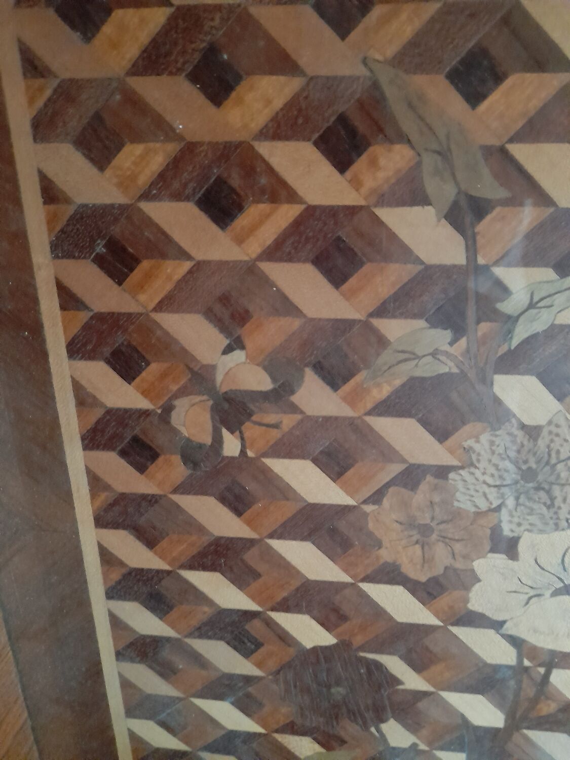 Marquetry serving tray.