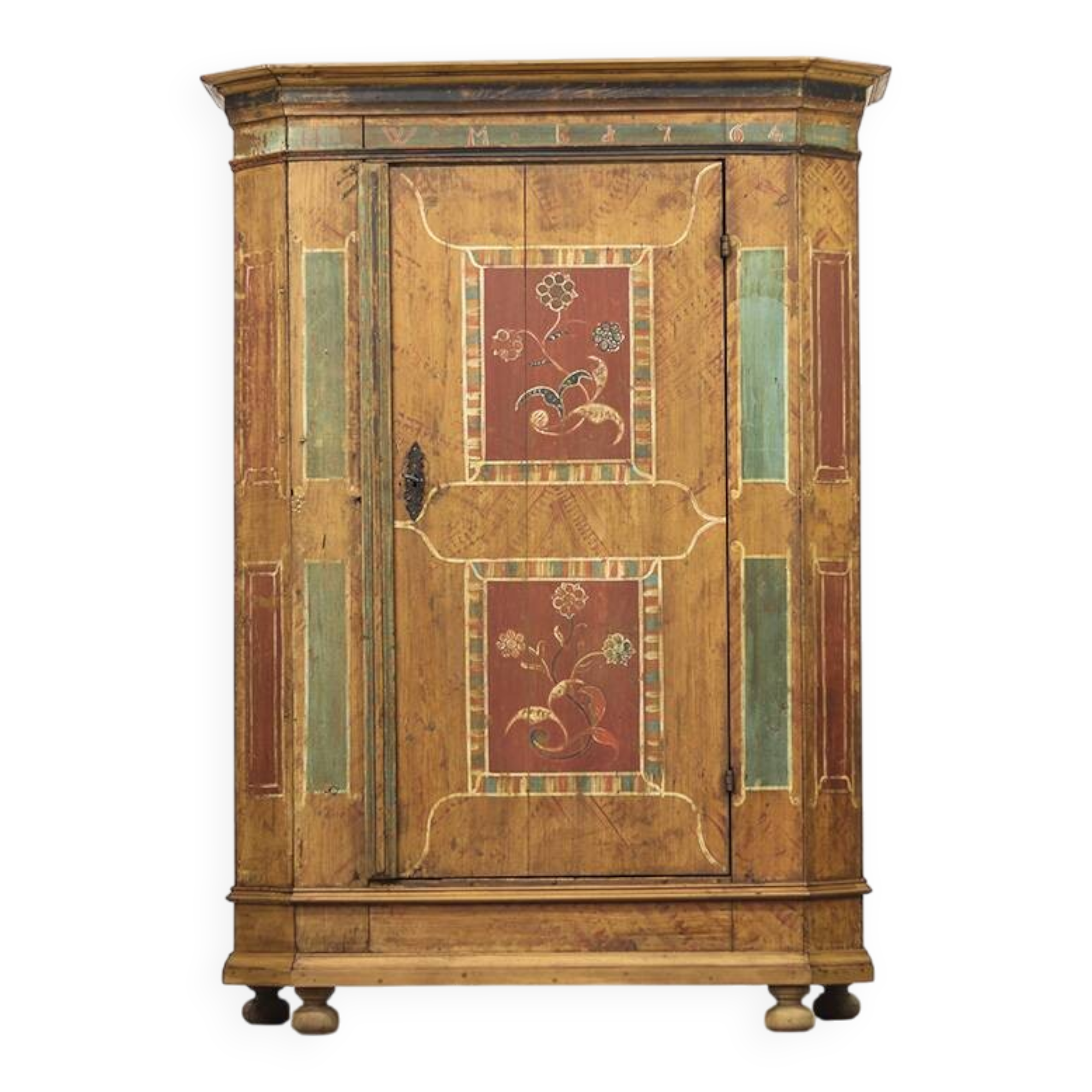 Painted Folk Art Bridal Cupboard 1764