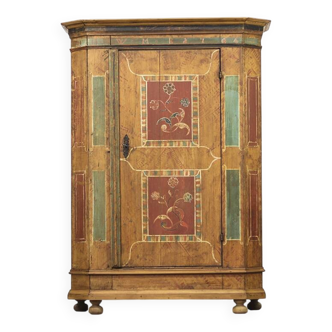Armoire de mariée peinte d'art populaire 1764