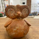 Vase céramique en grès marron figure de chouette