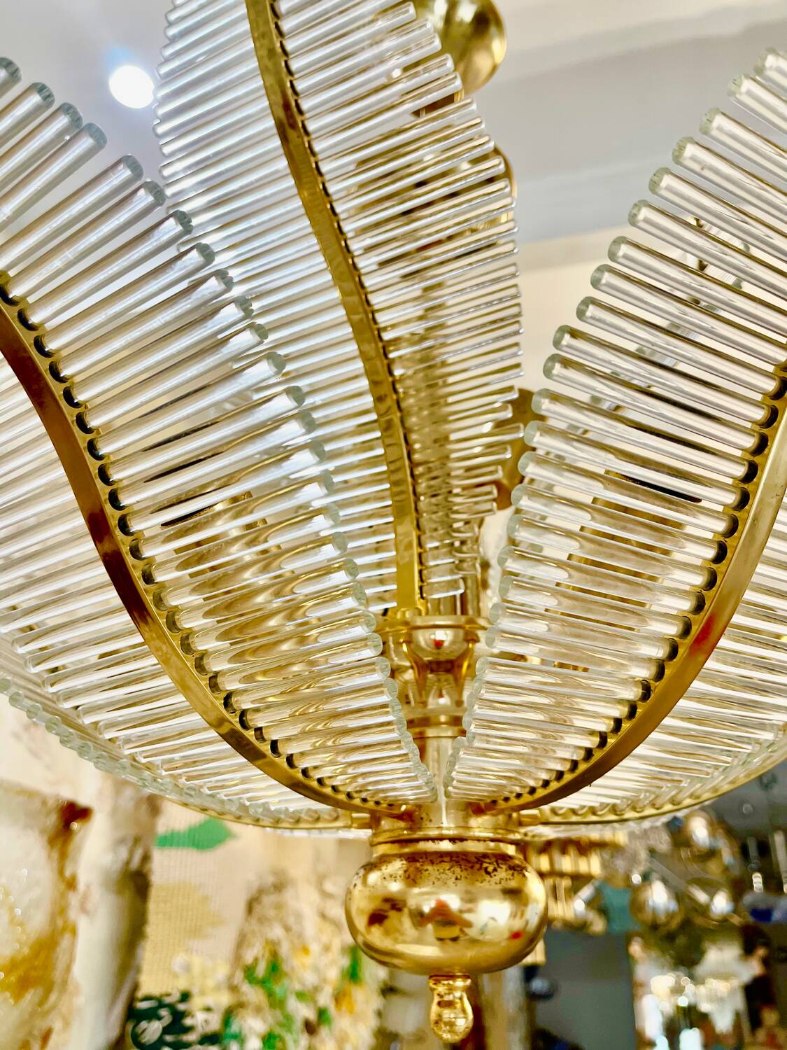 Palm model glass chandelier, Italy 1980 Venini