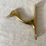 Brass coat hook, zoomorphic towel holder, bird