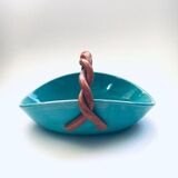 Vintage studio art pottery candy bowl by Alexandre De Wemmel, Belgium, 1950s.