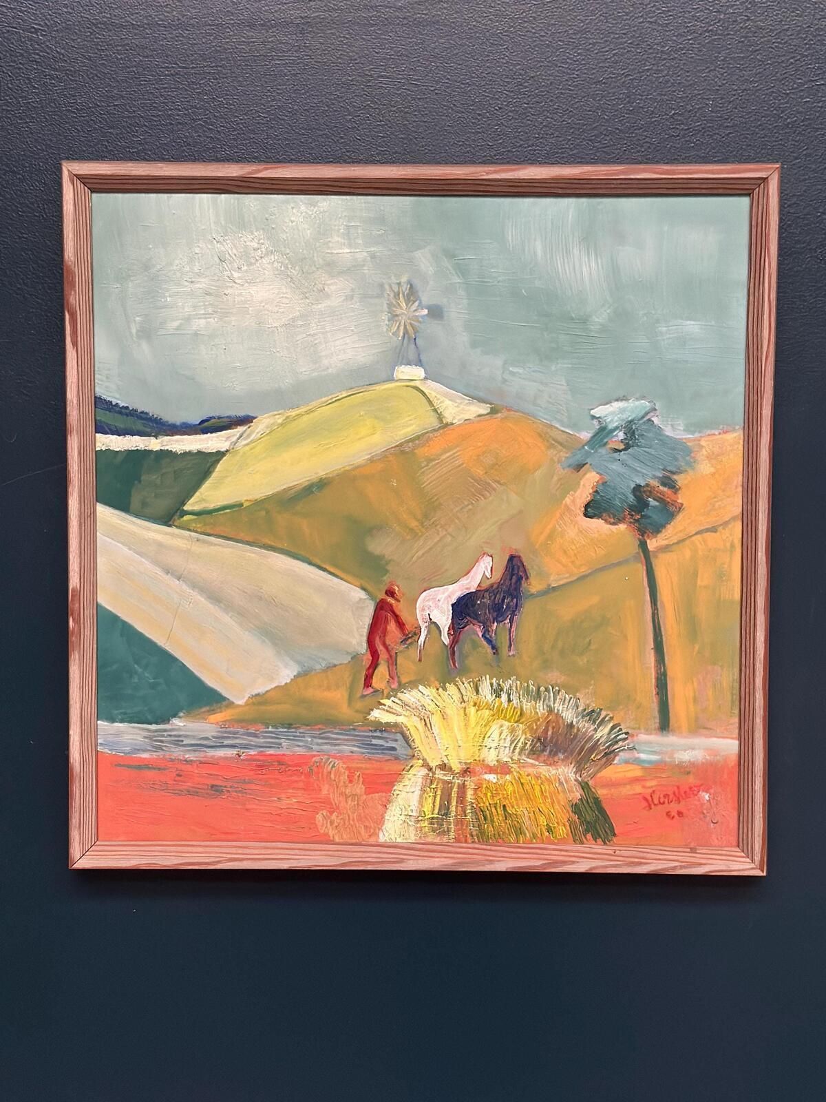Farming With Windmill Painting