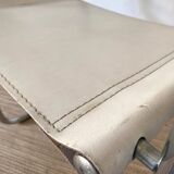 Matteo Grassi style faux leather and chrome armchair