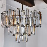 Venini two-tone chandelier, 3 levels, murano glass, Italy, 1970