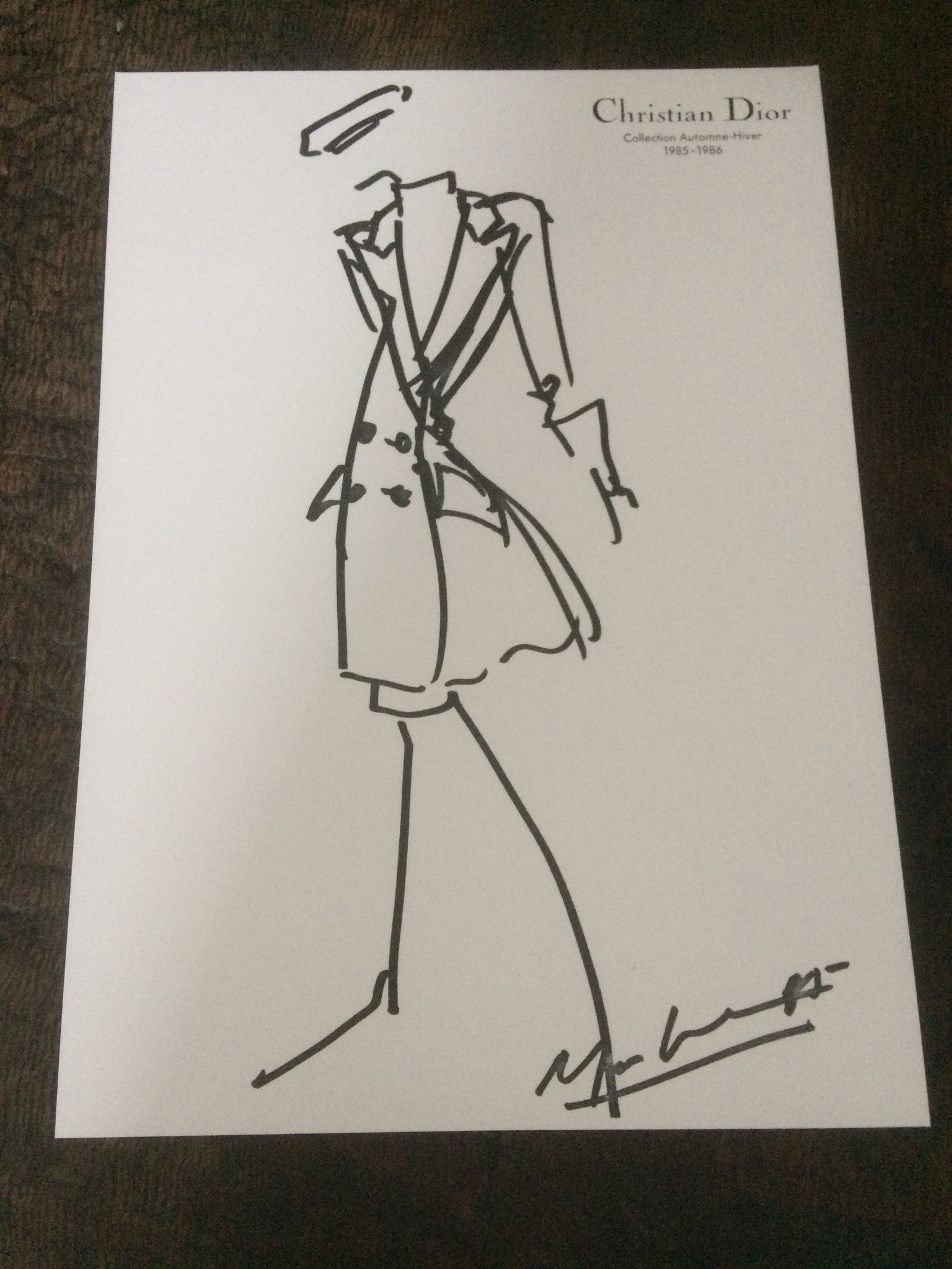 Press fashion illustration - autumn-winter 1985-1986 collection Christian Dior