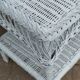 SQUARE WHITE WOVEN RATTAN COFFEE TABLE