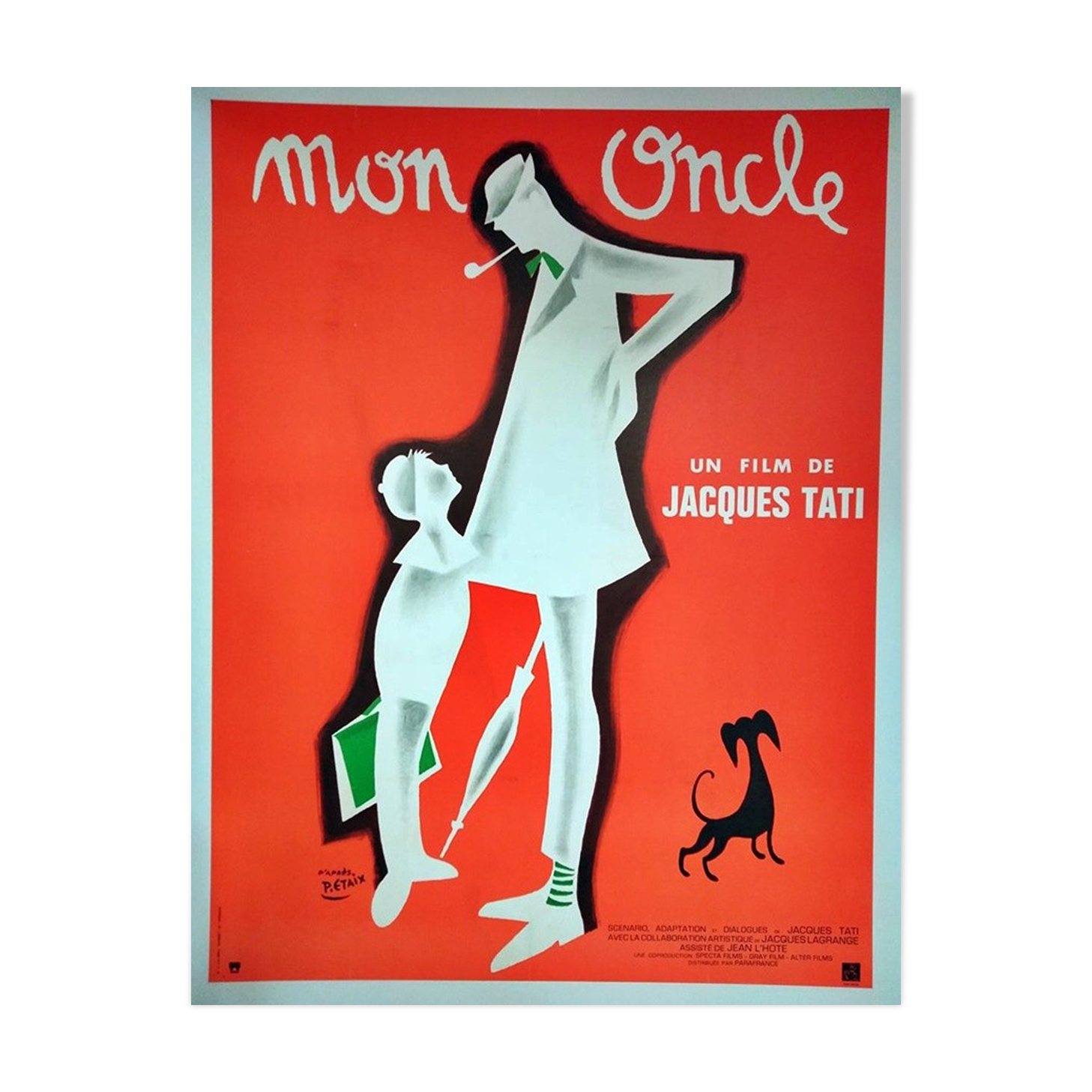 vintage poster 1970 my uncle Jacques tati 120x160 cm entiled