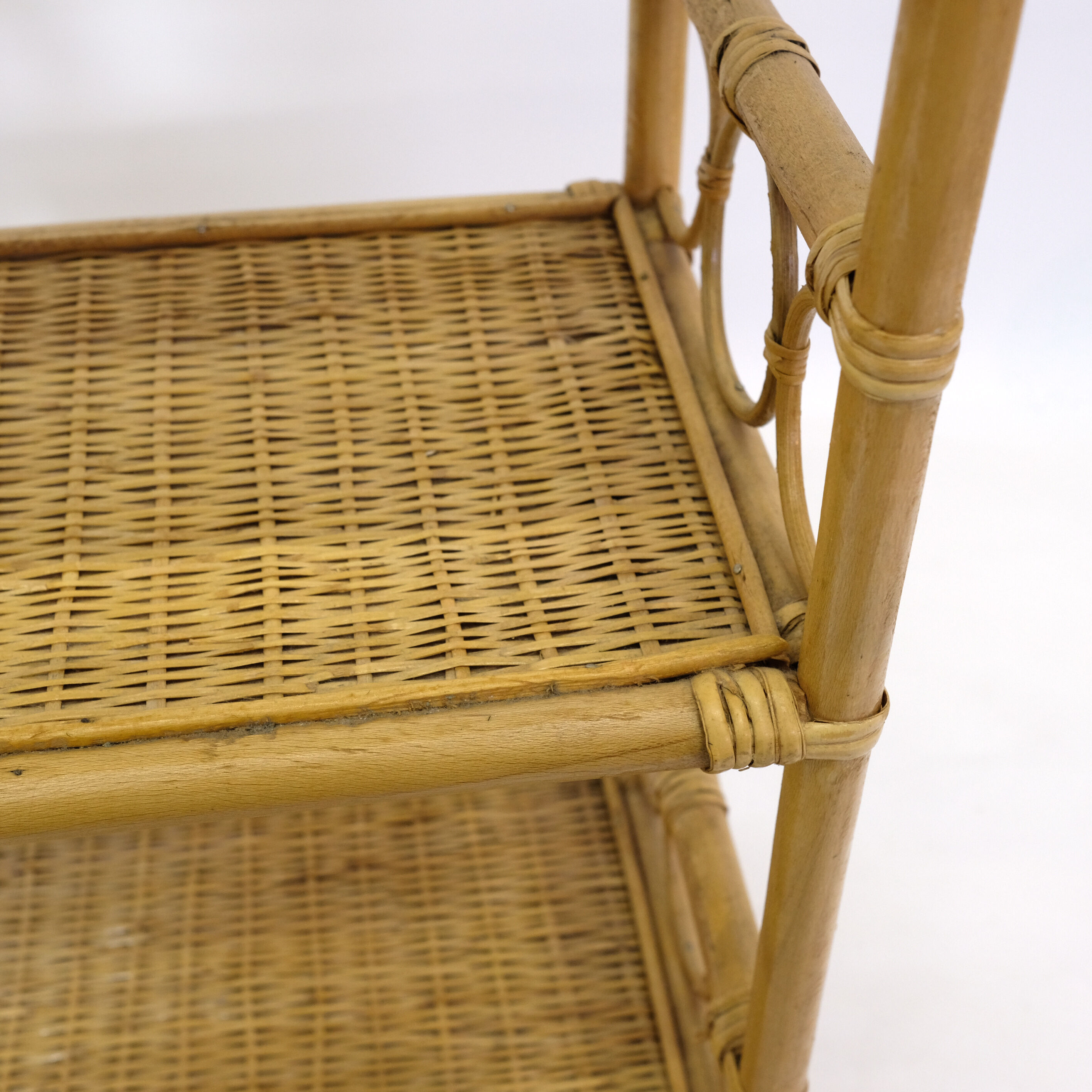 Rattan and wicker shelf from the 70