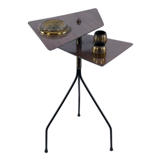 Mid-century ashtray tripod in brass and formica, Italy 1950s