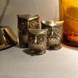 3 owls golden brass owl