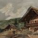 Alpine Table from the 1950s, carved and painted wood, signed by Francois Raugel - 4