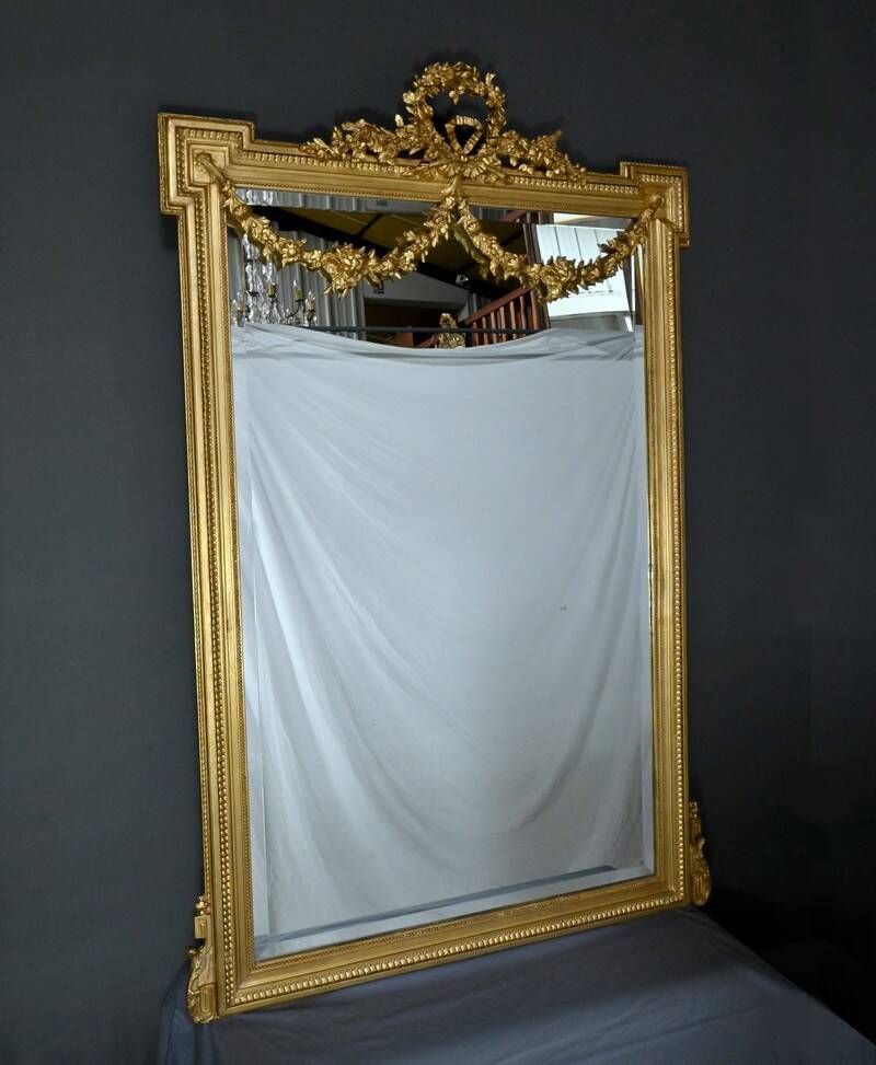 Gilded Wood Mirror, Louis XVI Style – Part 2 of the 19th Century