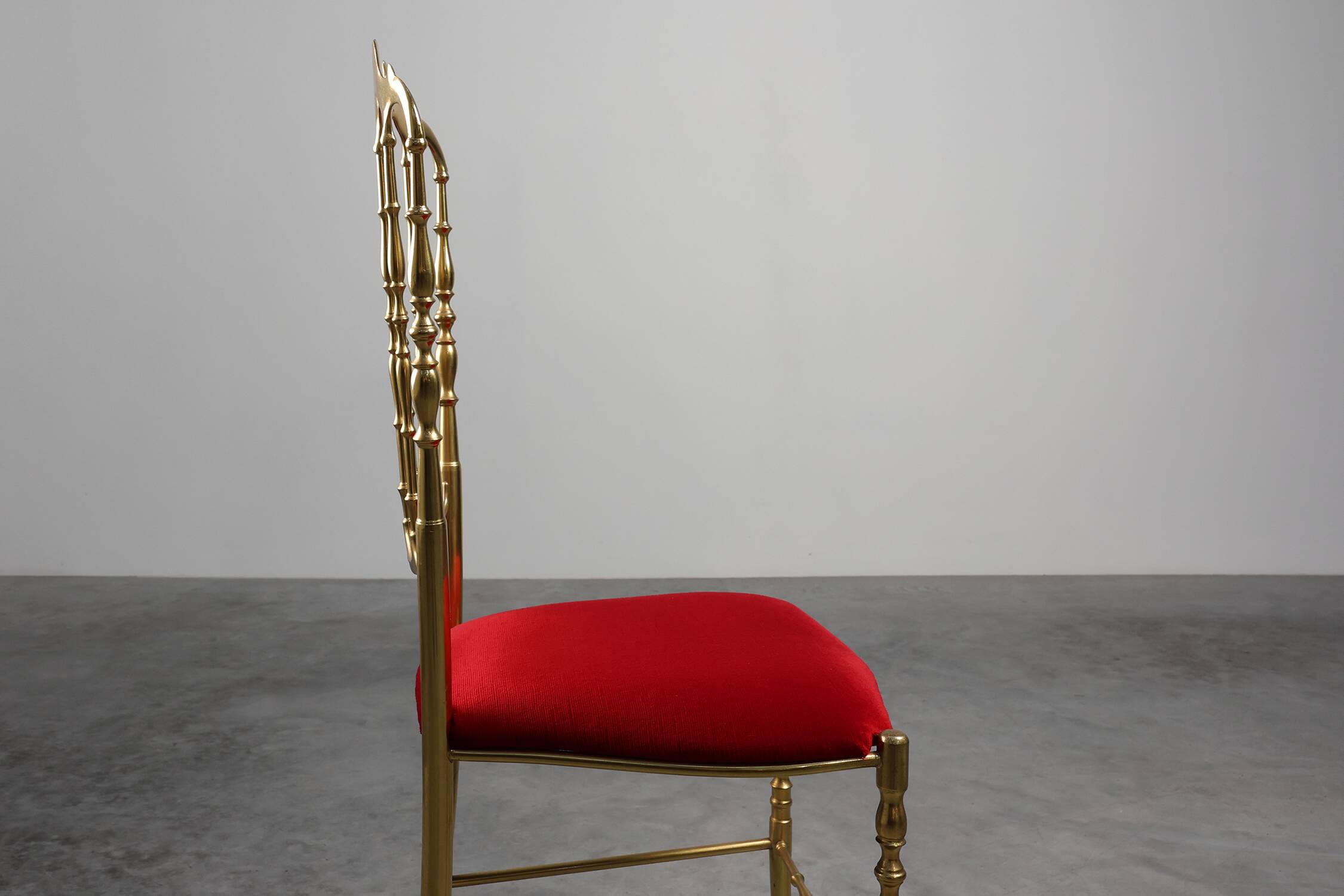 Hollywood Regency Brass Chiavari Chair by Giuseppe Gaetano Descalzi, Italy,