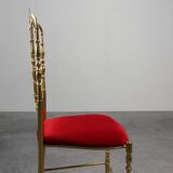 Hollywood Regency Brass Chiavari Chair by Giuseppe Gaetano Descalzi, Italy,