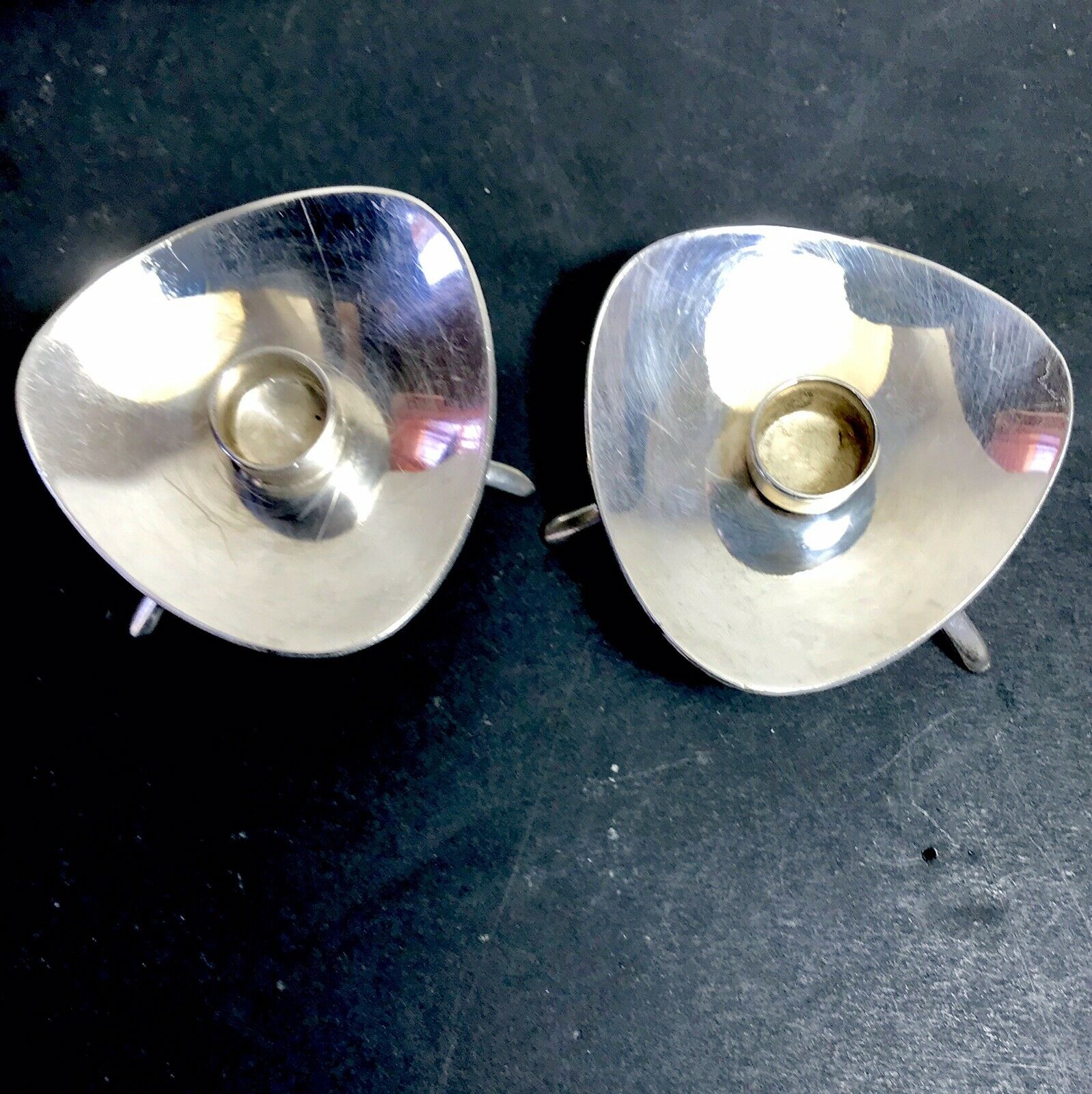 Pair of modernist tripod Scandinavian design tripod 50