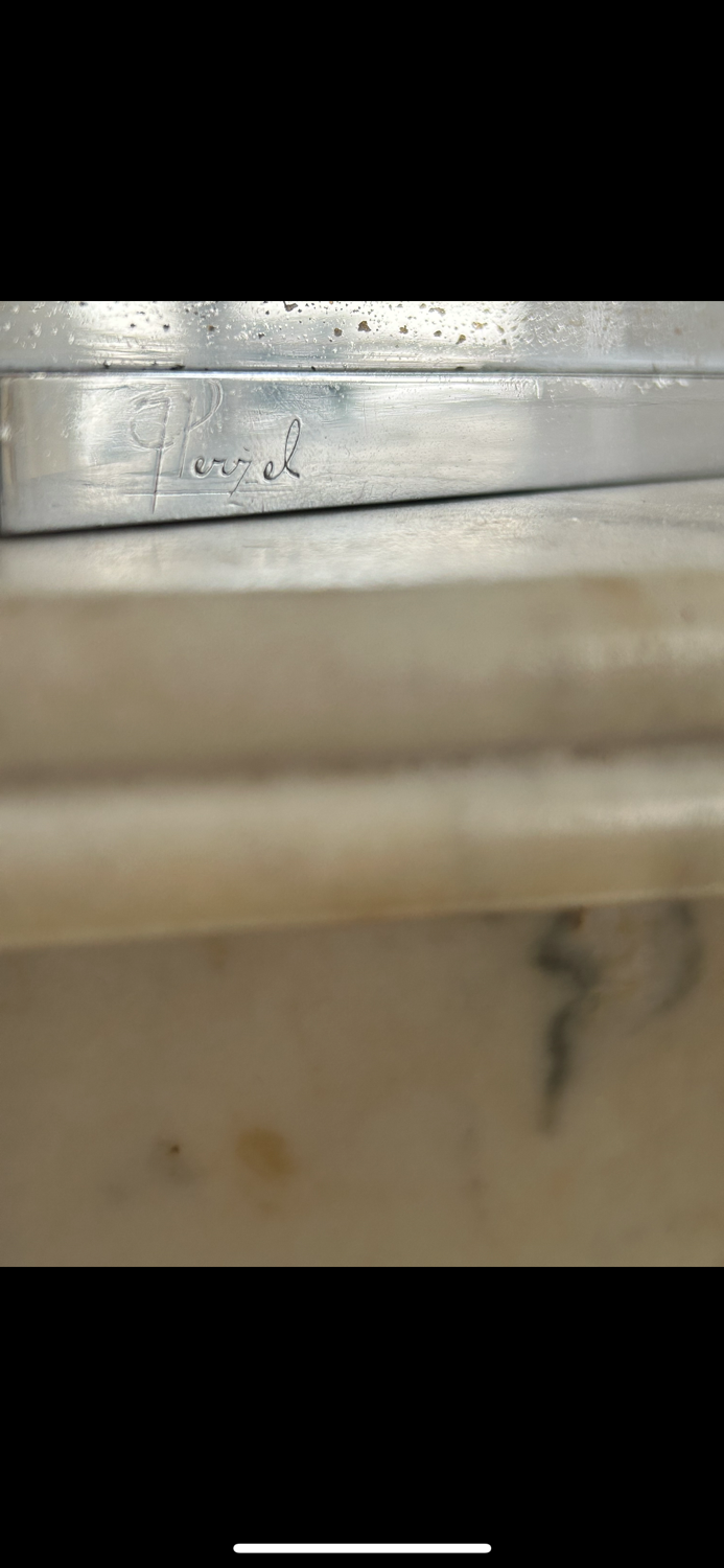 Suite of 5 modernist Perzel, chrome and neon wall lamps, Art deco 1930