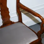 Art Deco Queen Anne Style Armchairs in Walnut Burl, 1920s, Set of 2