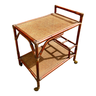 1960 - Bamboo roller service with 3 bottle compartments