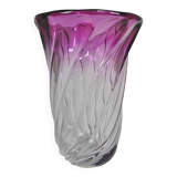 Vase lourd Val Saint Lambert, modèle Torsade, années 1950