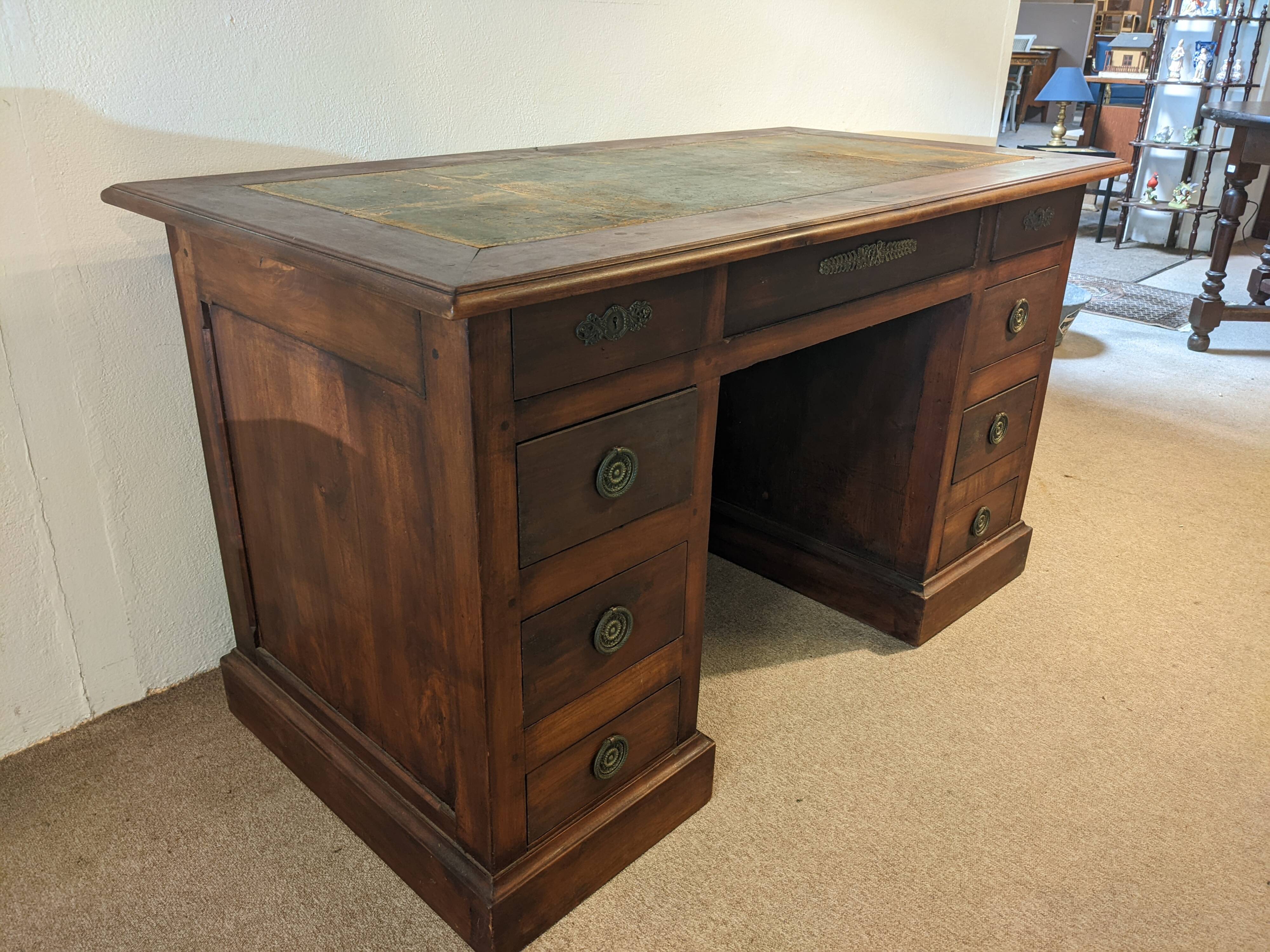 Old desk leather top