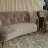 Organic design sofa sofa ARC Rein 50s-60s beige Bronze