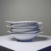 Set of 6 shell-shaped bowls in Limoges porcelain by Philippe Deshoulières.