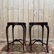 Paire de tables de chevets / sellettes / bouts de canapé style Louis XV Rég