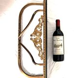 Console D’Applique Murale Années 50 en Métal Doré avec Plateau Miroir