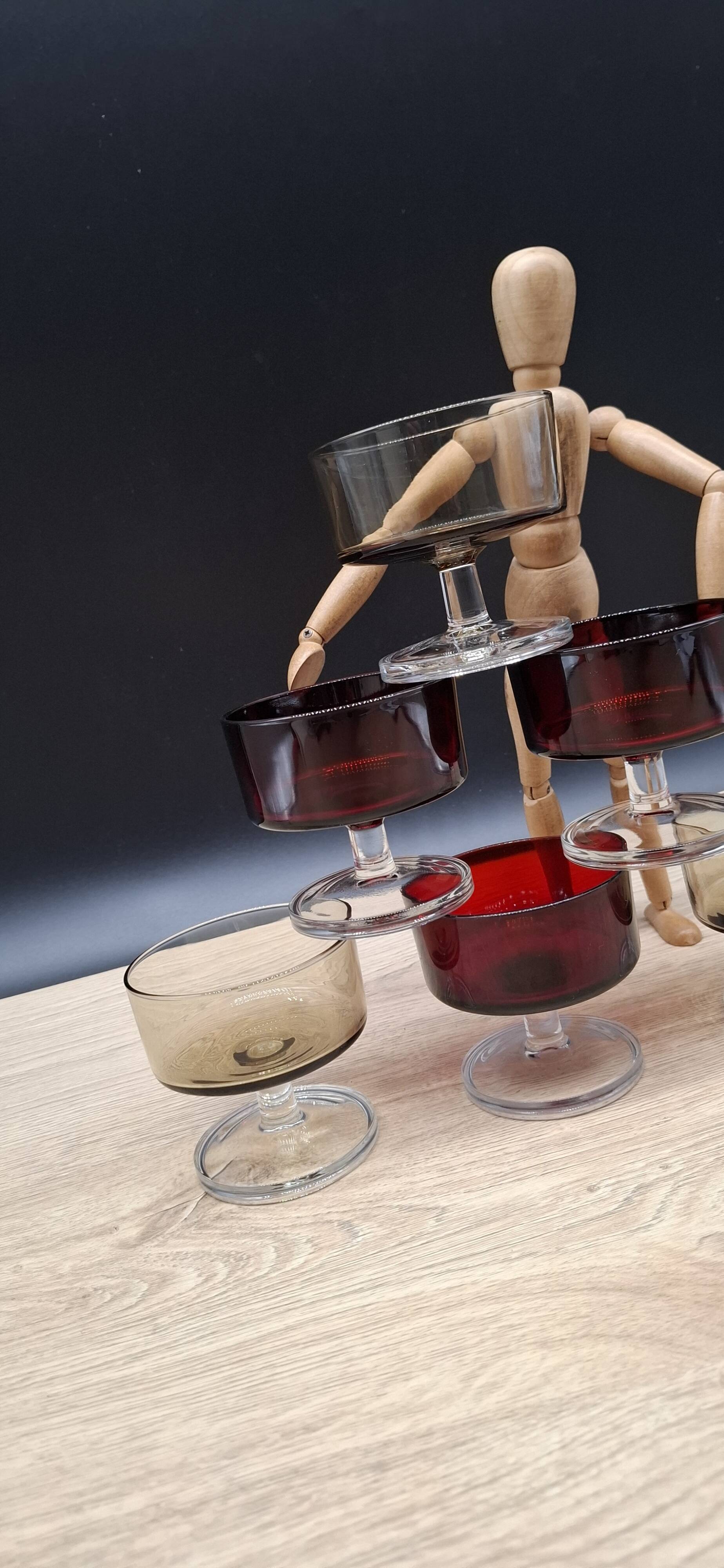 Set of 6 champagne glasses Cavalier Sweden Luminarc two-tone