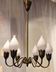 Lustre "Tulip" in brass and glass by Fog and Morup, Denmark.
