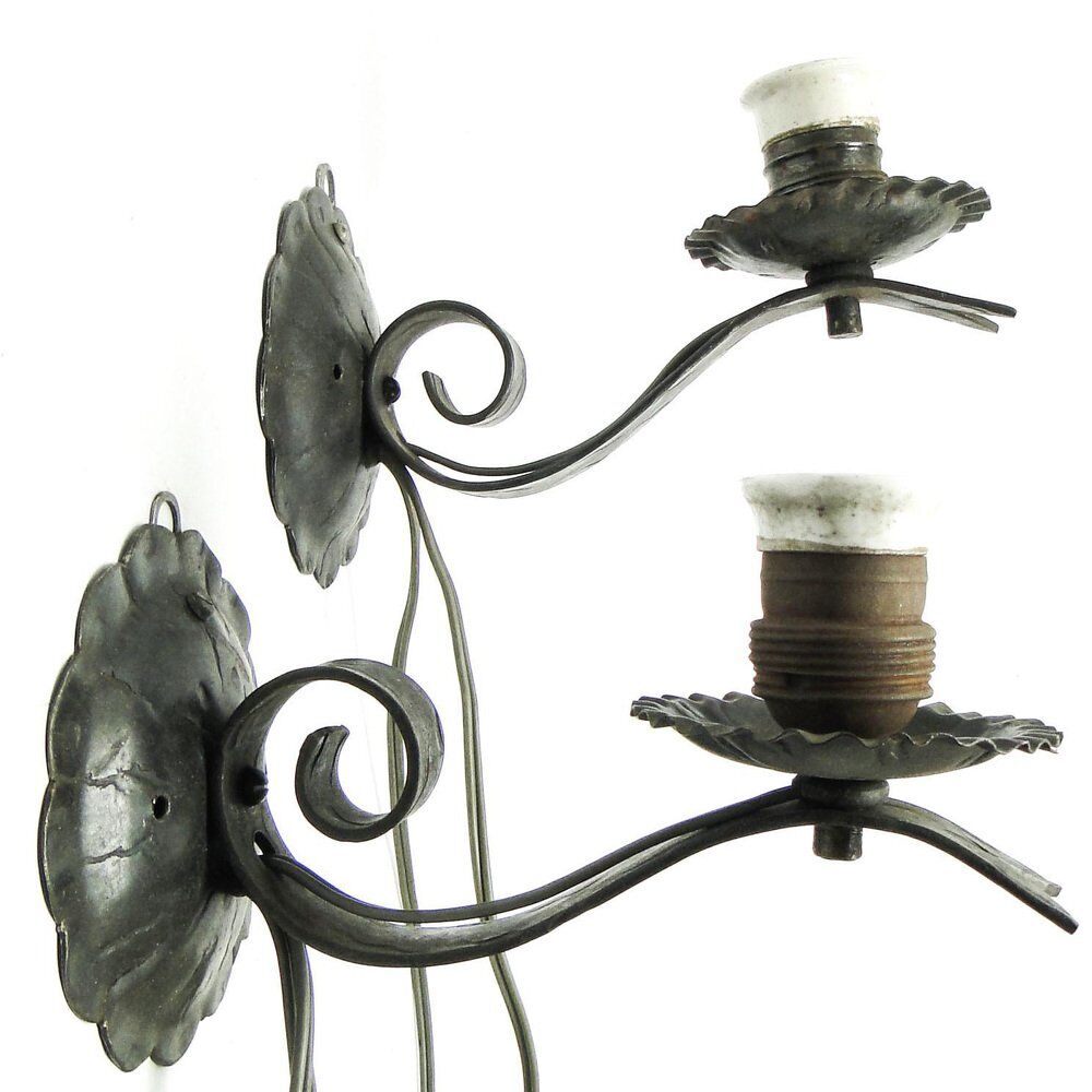 Brutalist sconces, Poland, 1970s, set of 2