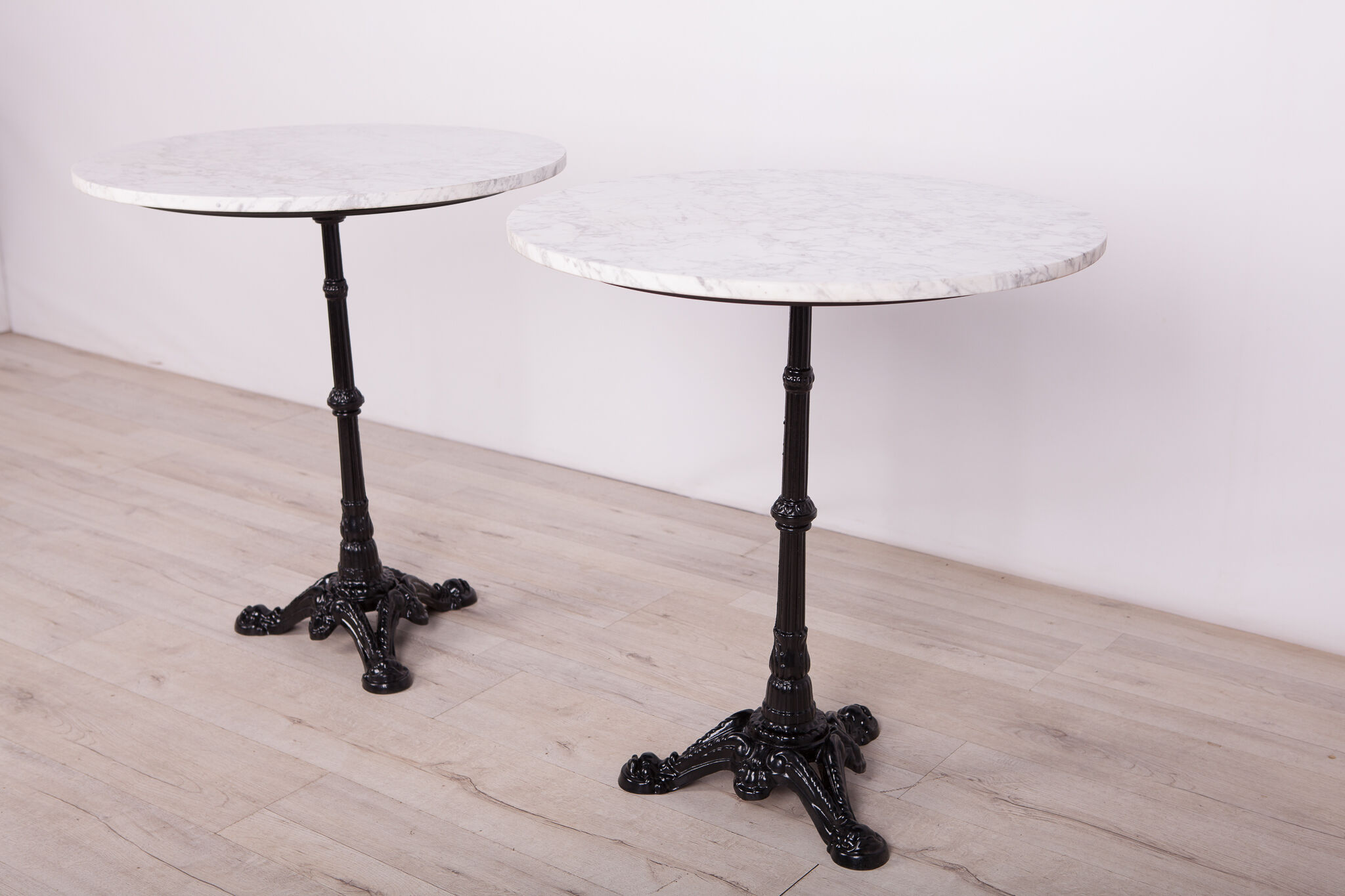 Art nouveu cast iron and marble pedestal table