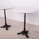 Art nouveu cast iron and marble pedestal table