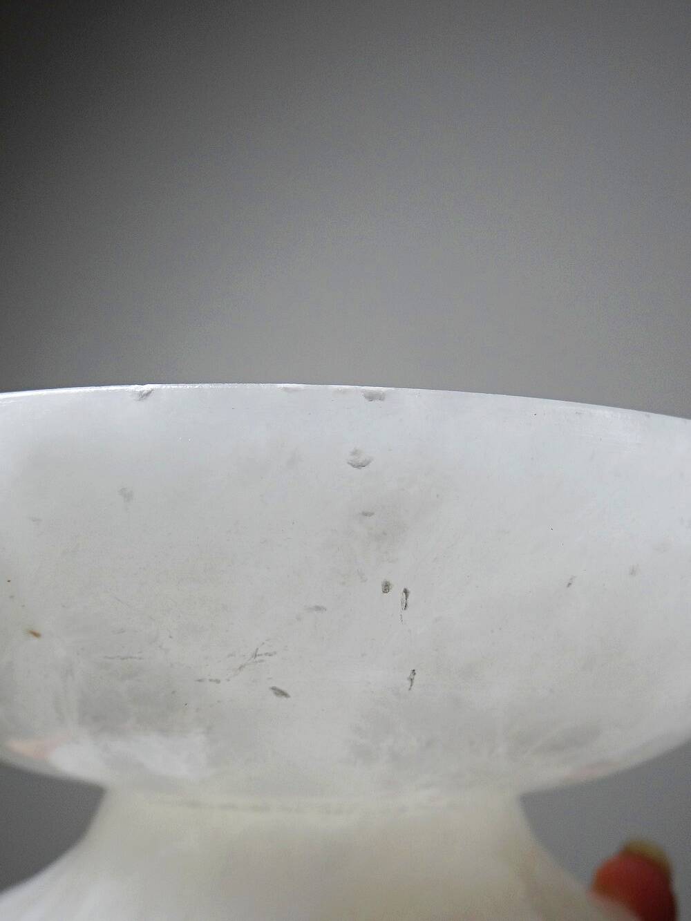 Vintage alabaster white bowl or catchall, Italy 1960s-70s.