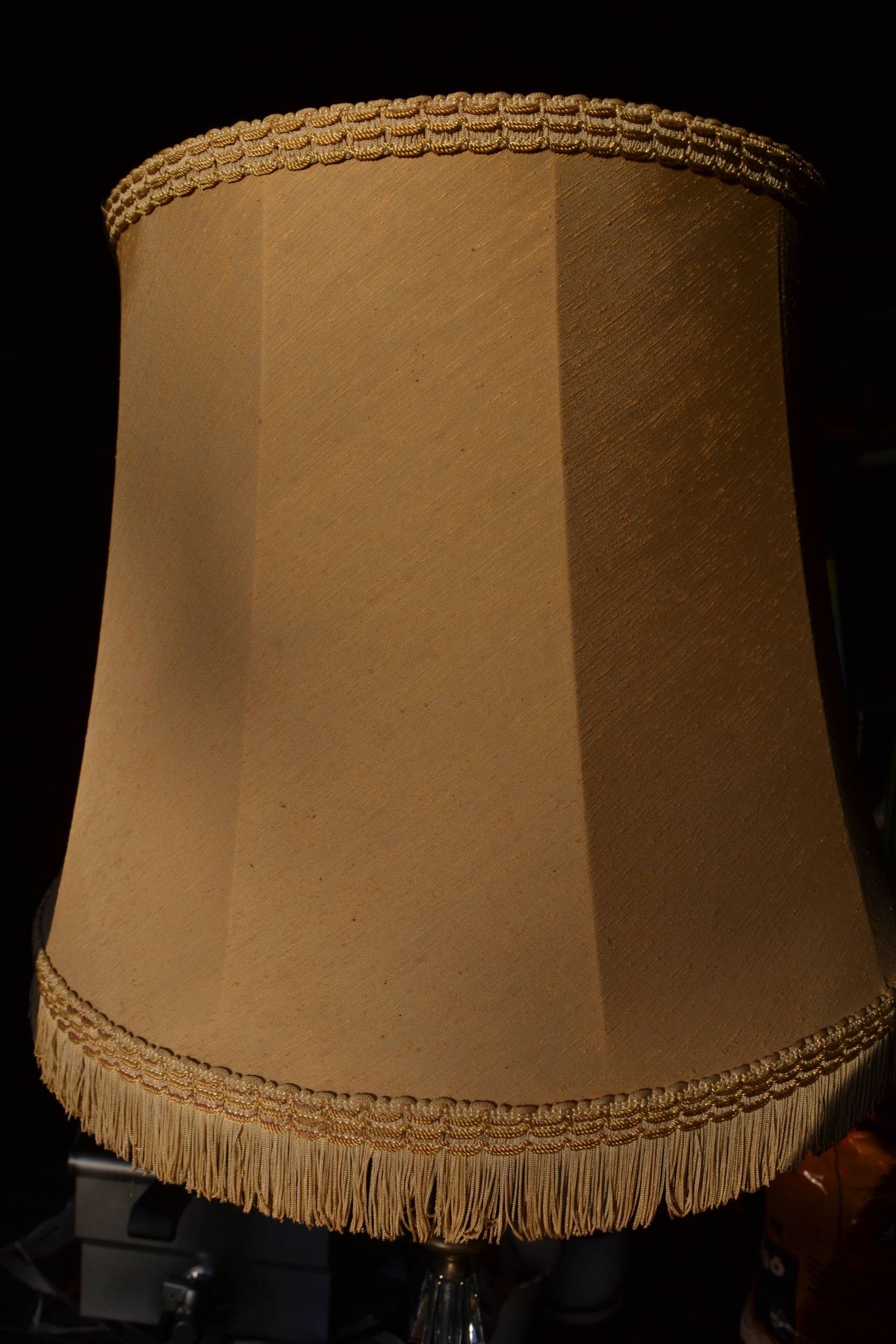 Vintage Sèvres crystal and wrought iron floor lamp from the 1950s