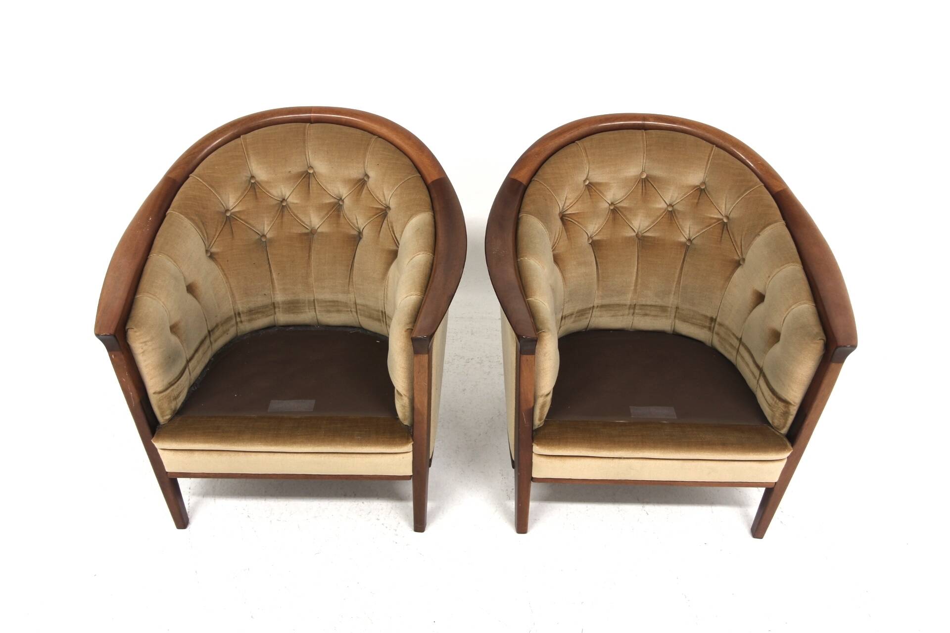 Set de 2 fauteuils "Fabiola" en velours, Bröderna Andersson, Suède, 1960