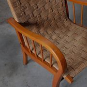 Pair of oak and rope arm chairs - Germany 1950s