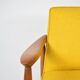 Vintage original armchair , 1960s, fully restored, yellow fabric, teak