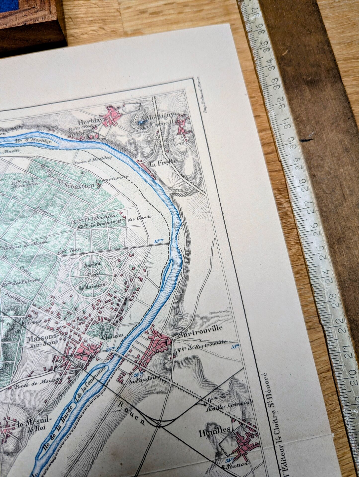 Saint-Germain-en-Laye, printed map from 1883.