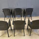 Black leather Italian dining chairs, 1980s - set of 6